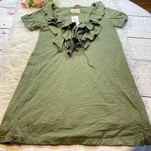 NWT Ralph Lauren Denim & Supply Green Ruffle Lace Up Front Dress sz M